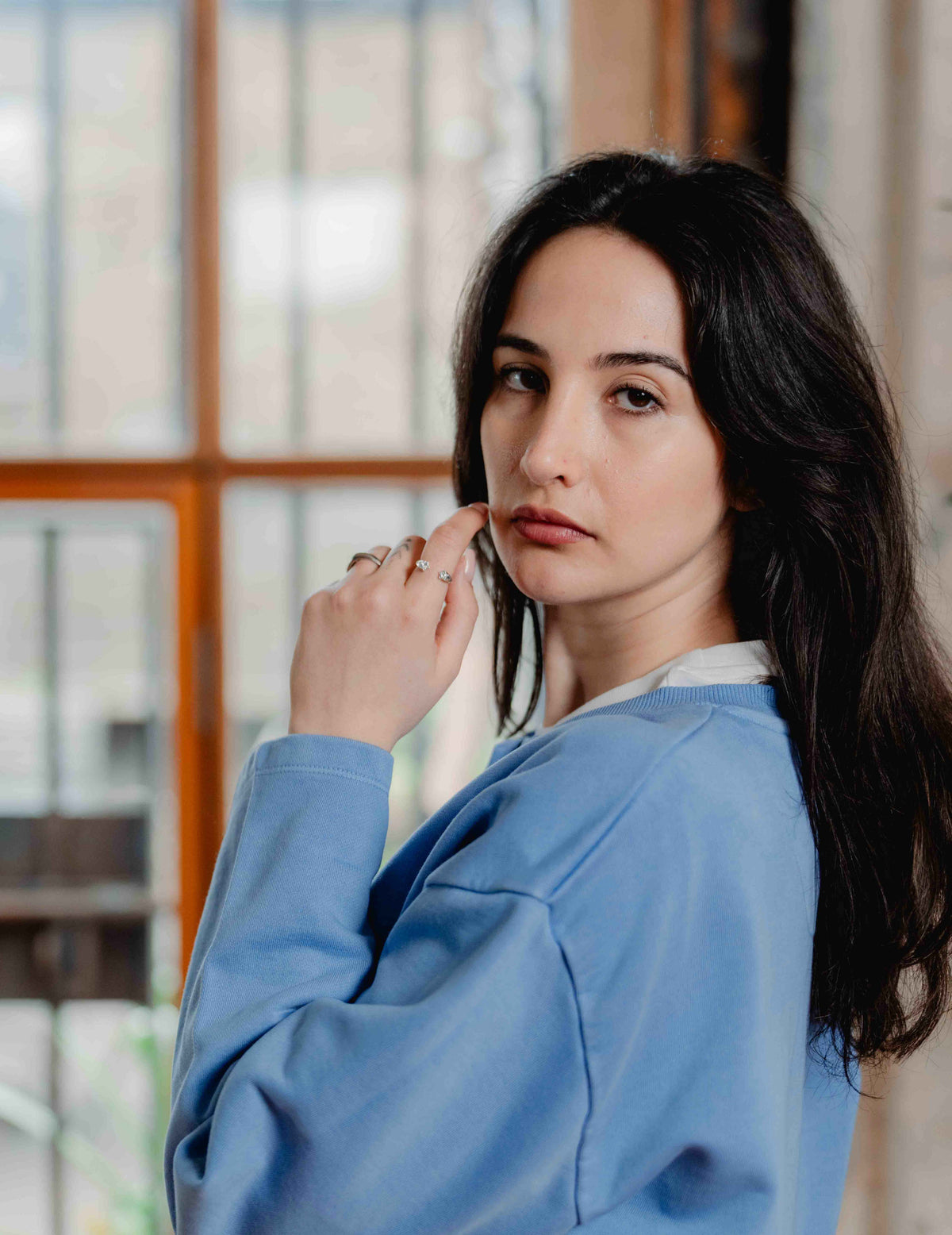 Button Up Crew - Washed Blue
