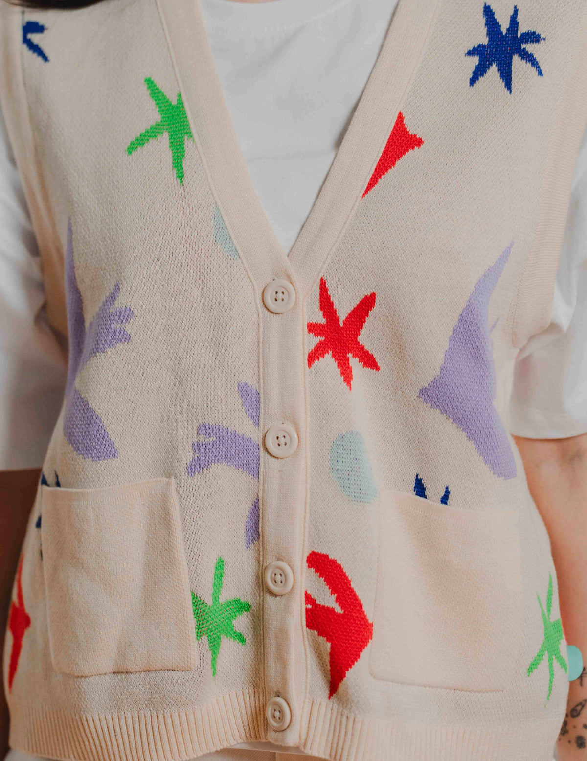 Fresh Summer Knit Vest - Bird