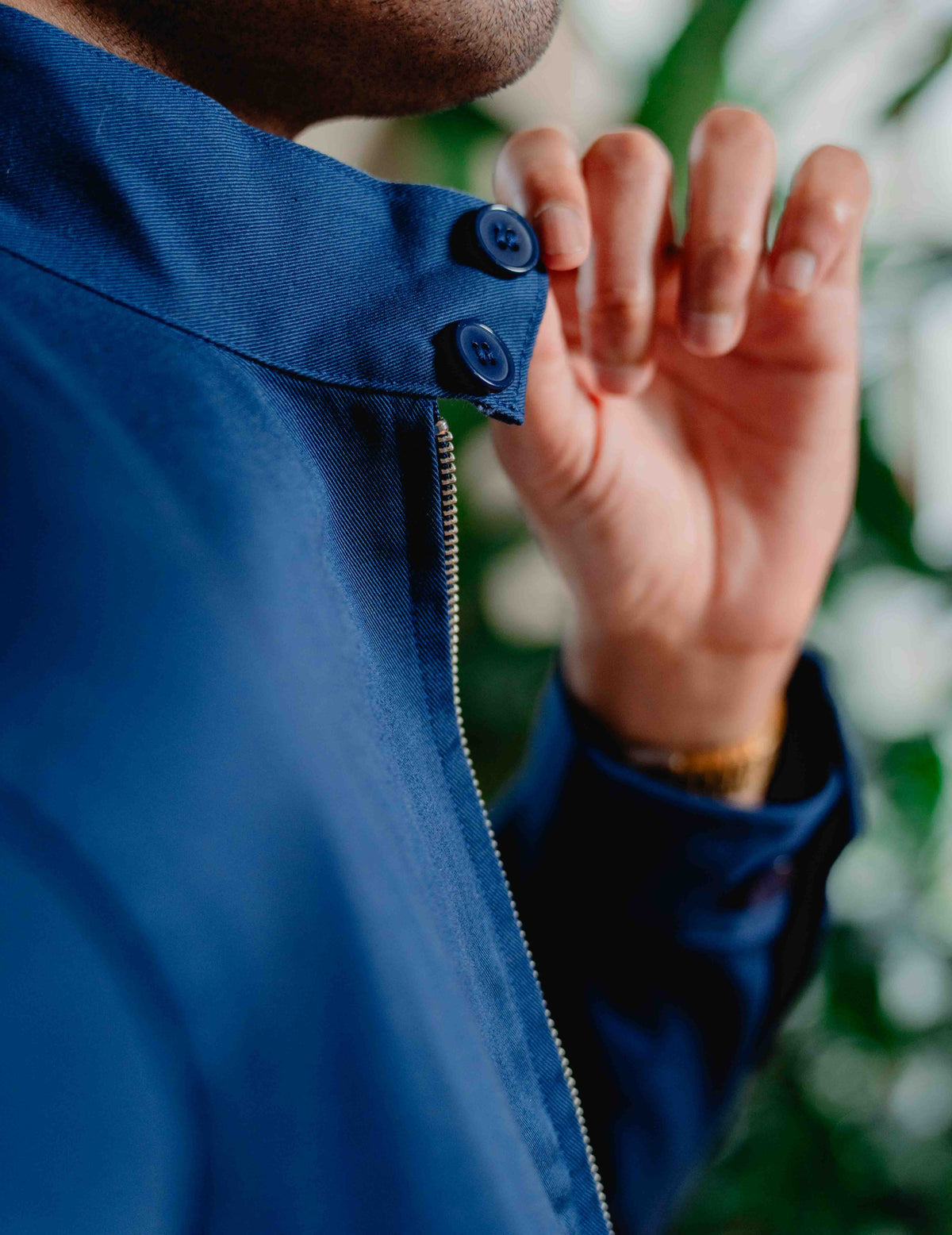 Herringbone Jacket - Navy