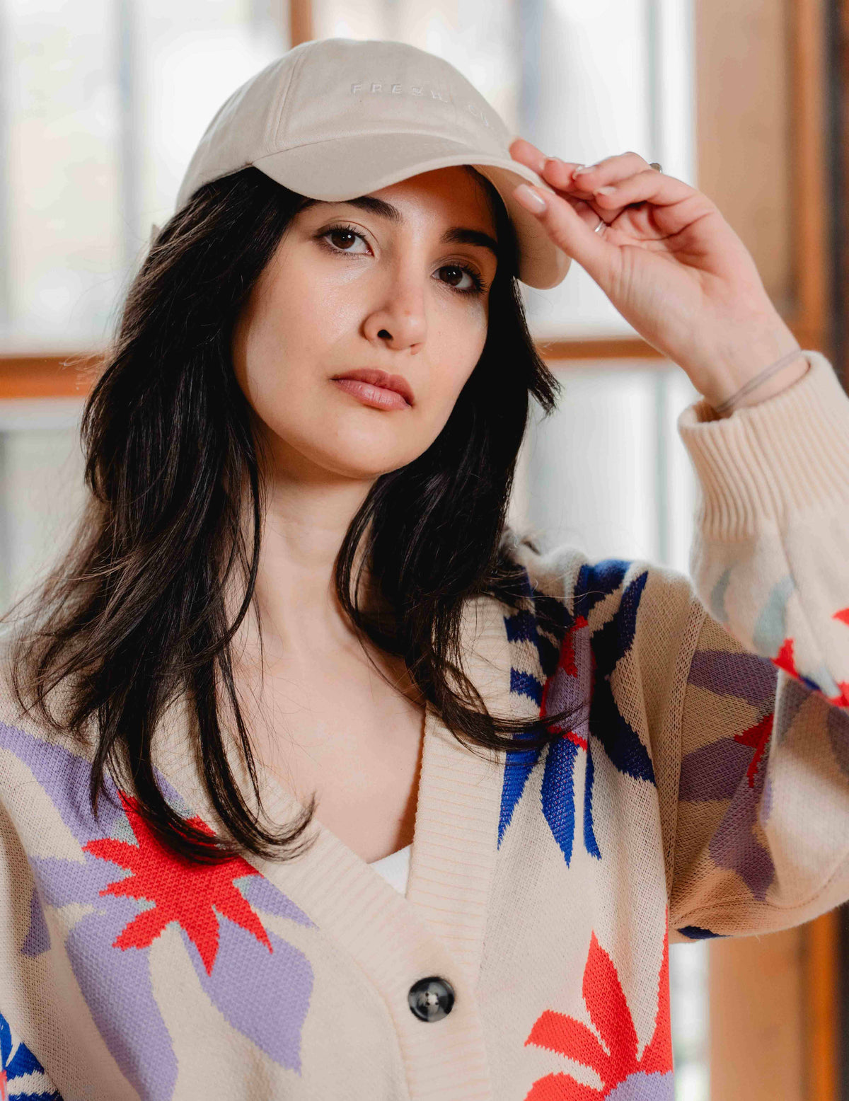 Fresh Summer Knit Cardigan - Flower Swirl