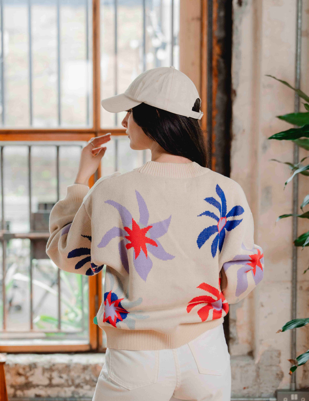 Fresh Summer Knit Cardigan - Flower Swirl