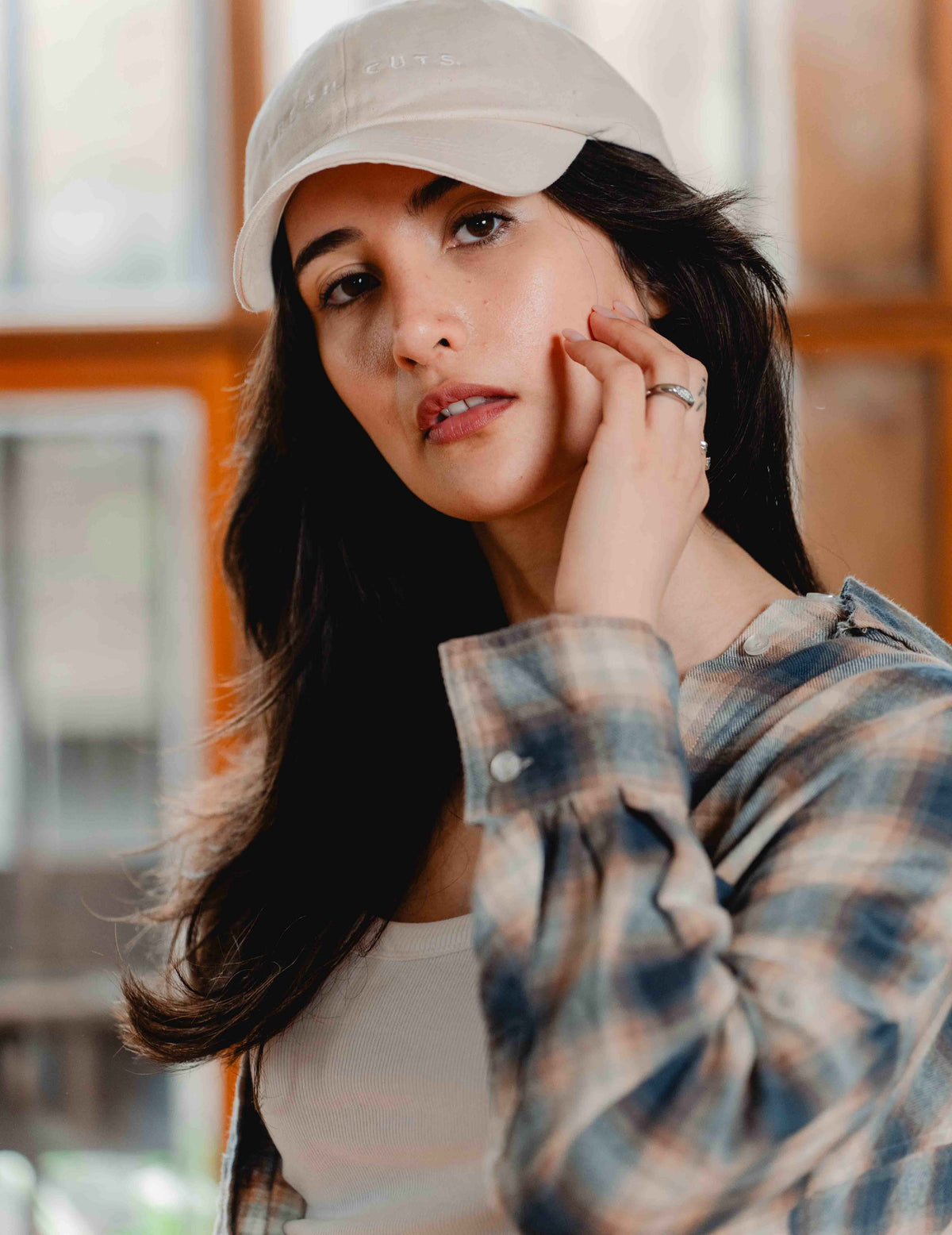 Womens Flannel Check Shirt - Brown