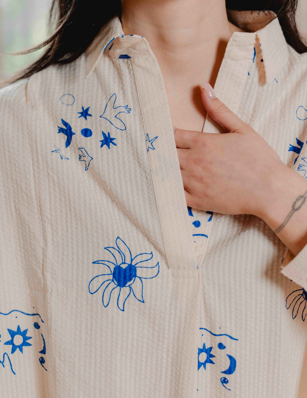 Seersucker Jamie Shirt - Jasmine