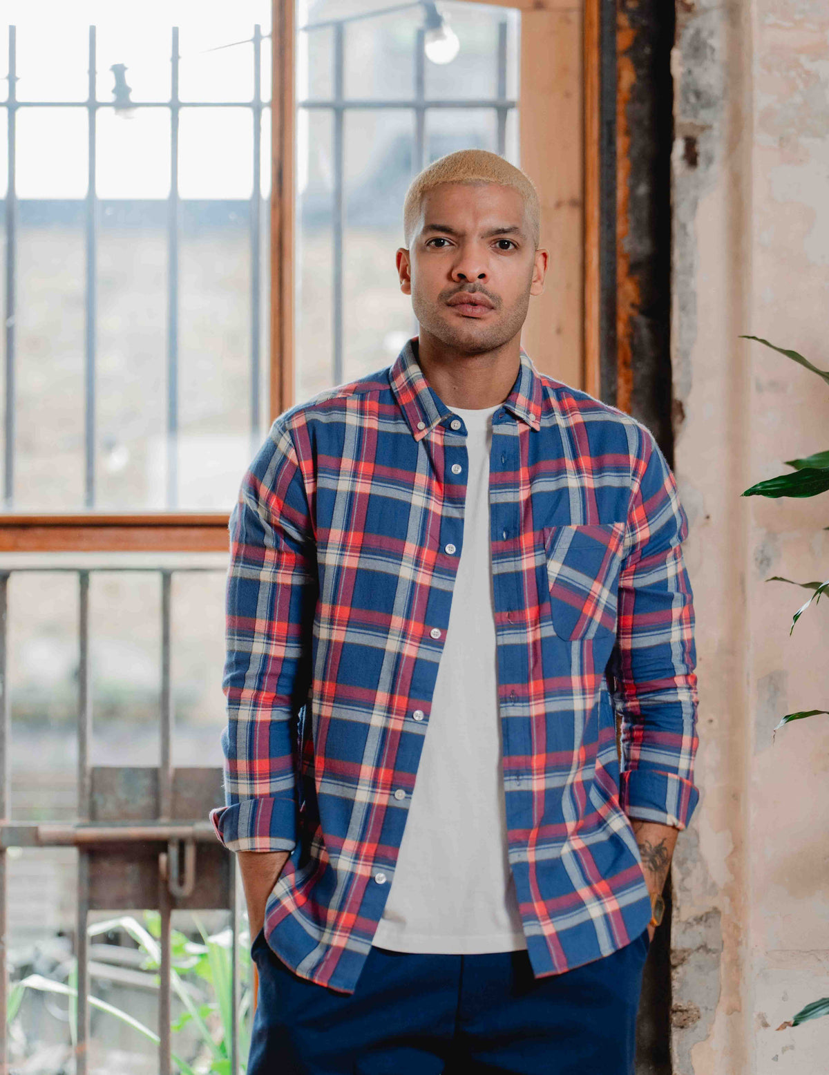 FC Flannel Check Shirt - Navy