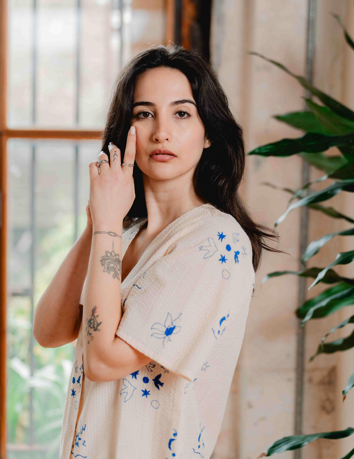 Seersucker Lay Blouse - Jasmine
