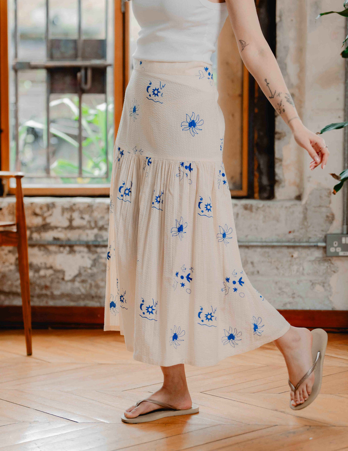 Indi Seersucker Skirt - Jasmine