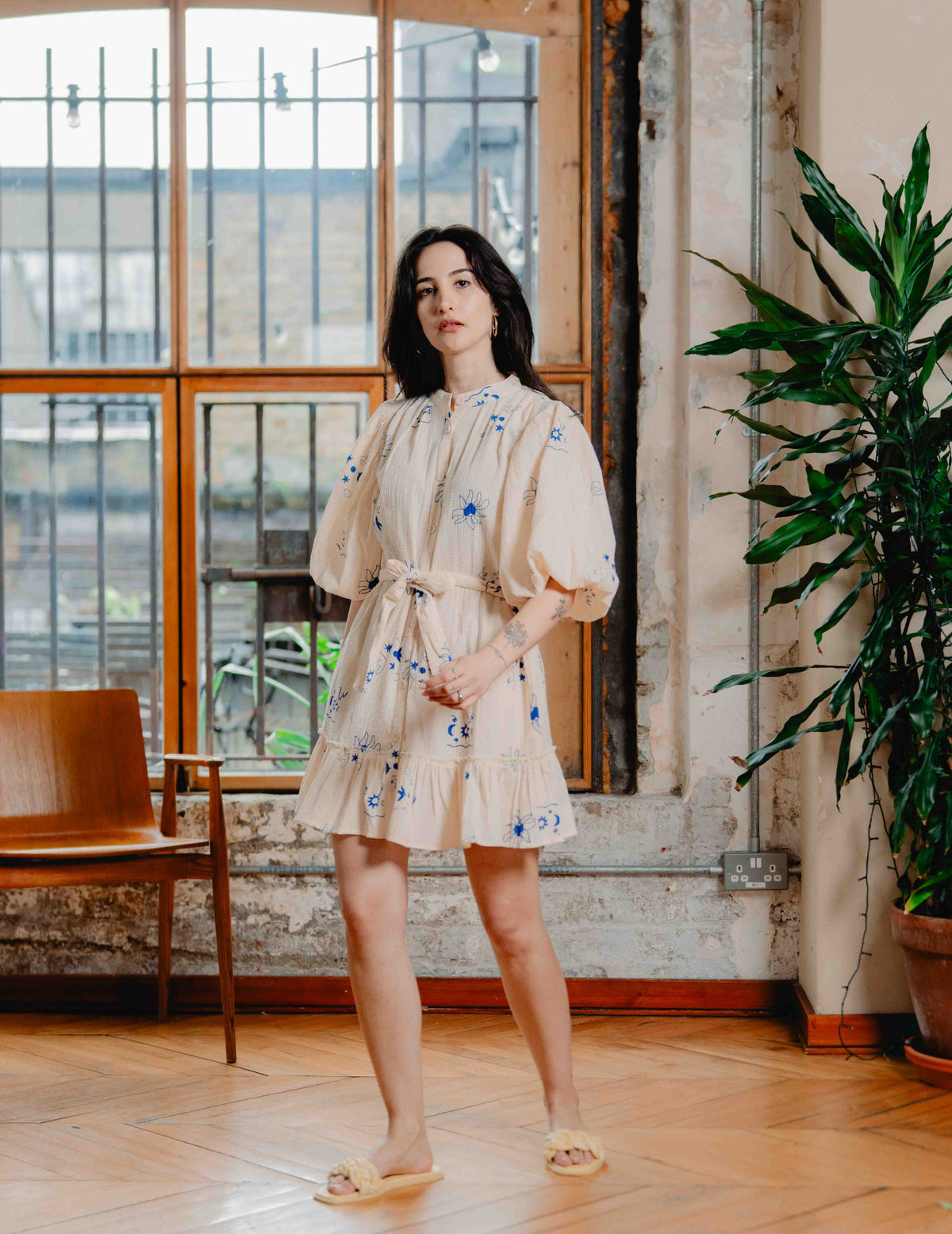 Indi Seersucker Short Dress - Jasmine