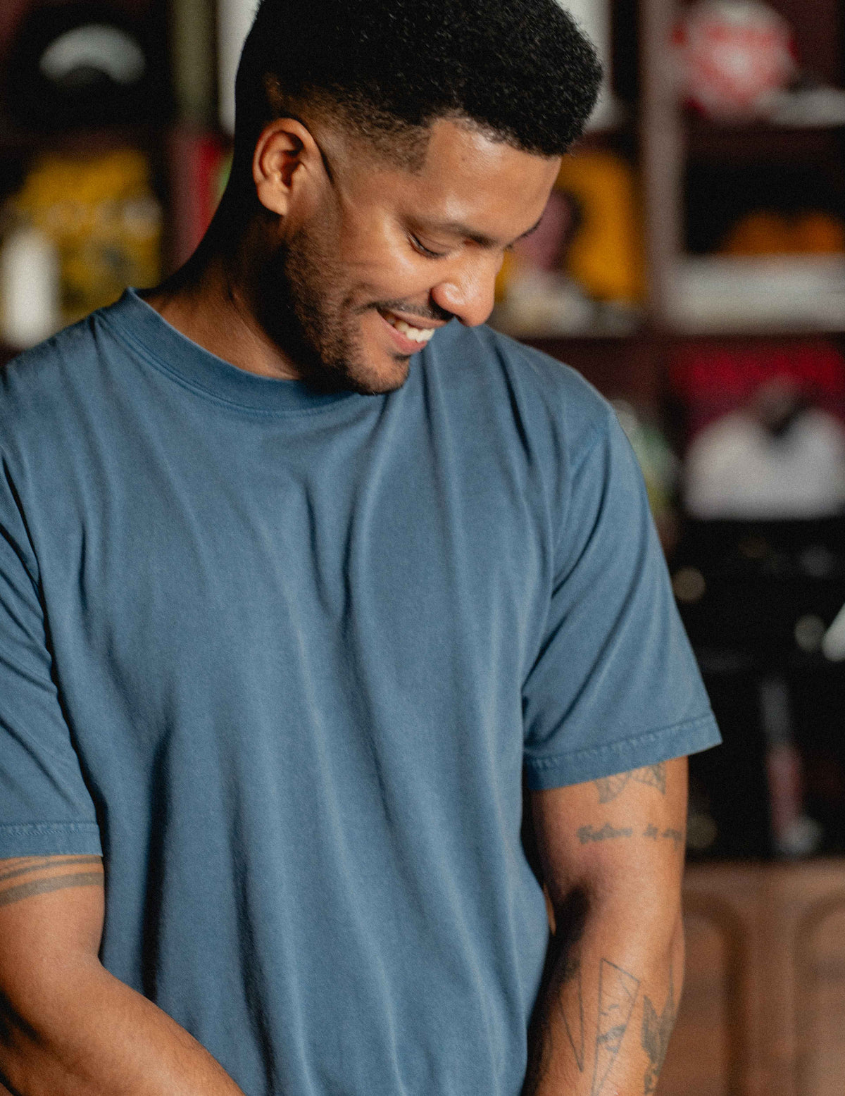Fresh Vintage Heavyweight Washed Tee - Blue